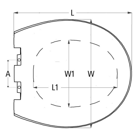 Seduta Copriwater Comfort 365 x 400 mm in ABS con chiusura Soft-Close