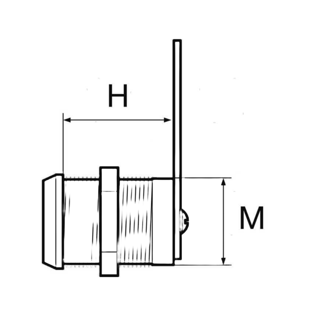 Serratura a tavella Ø 19 mm per portelli