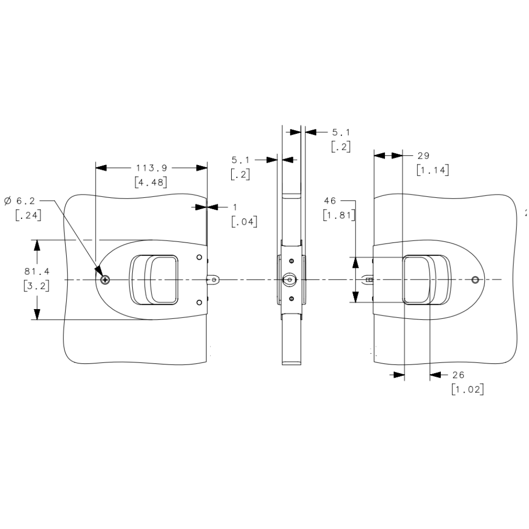 Serratura OMNI privacy a filo con pulsante di blocco interno DX/SX