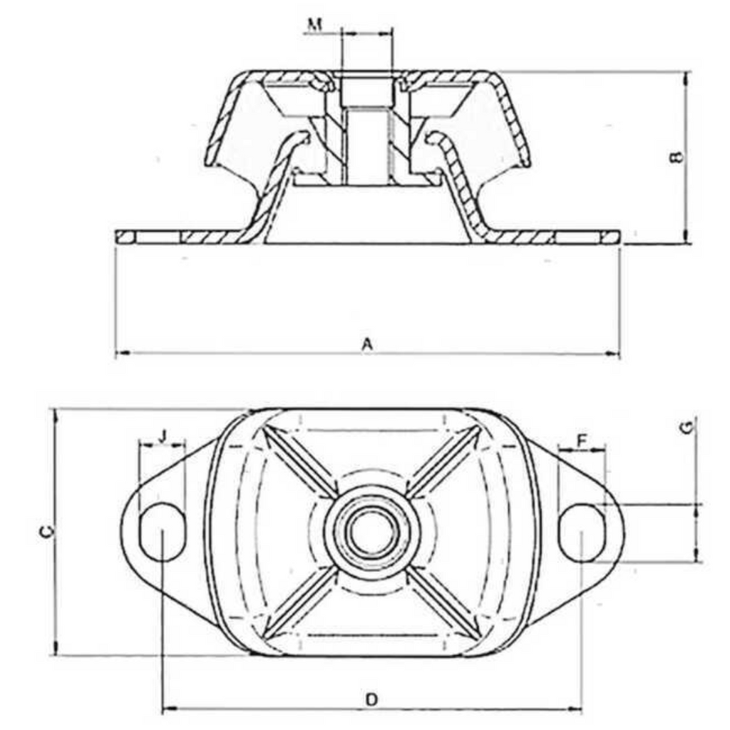 Supporto motore entrobordo antivibranti QM