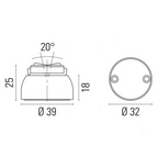 Fermaporte magnetico orientabile (20°) in ottone cromato