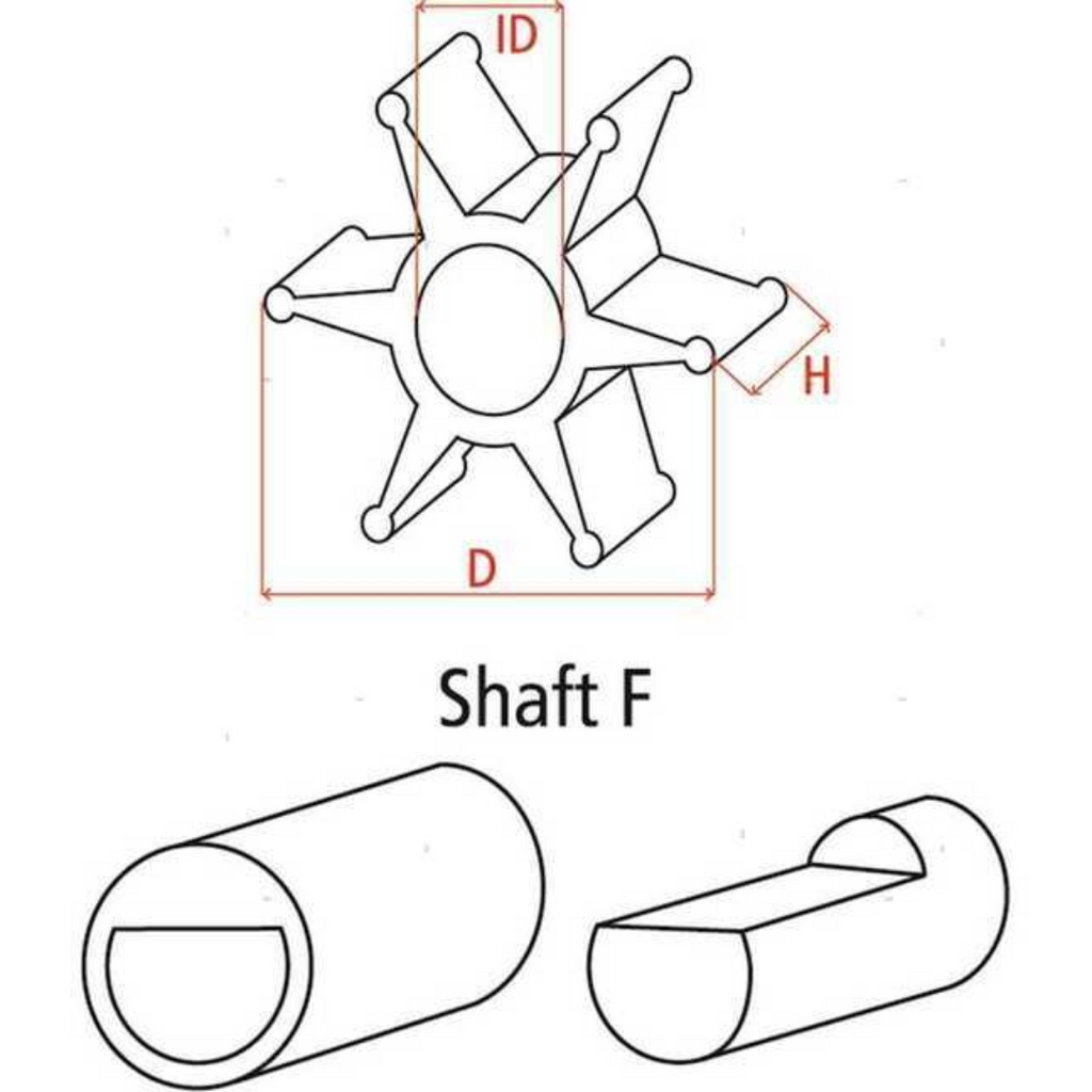 Girante D51 mm per pompe