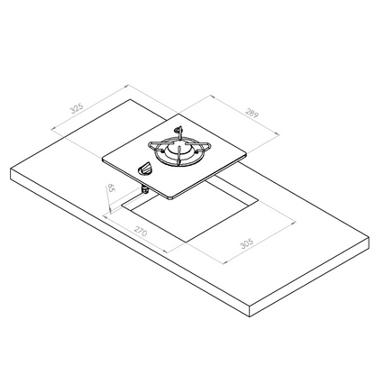Single-burner gas hob in crystal glass