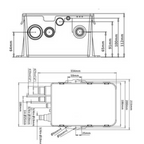 Vasca di scarico per doccette 12V 750 gph (48 lt/min)