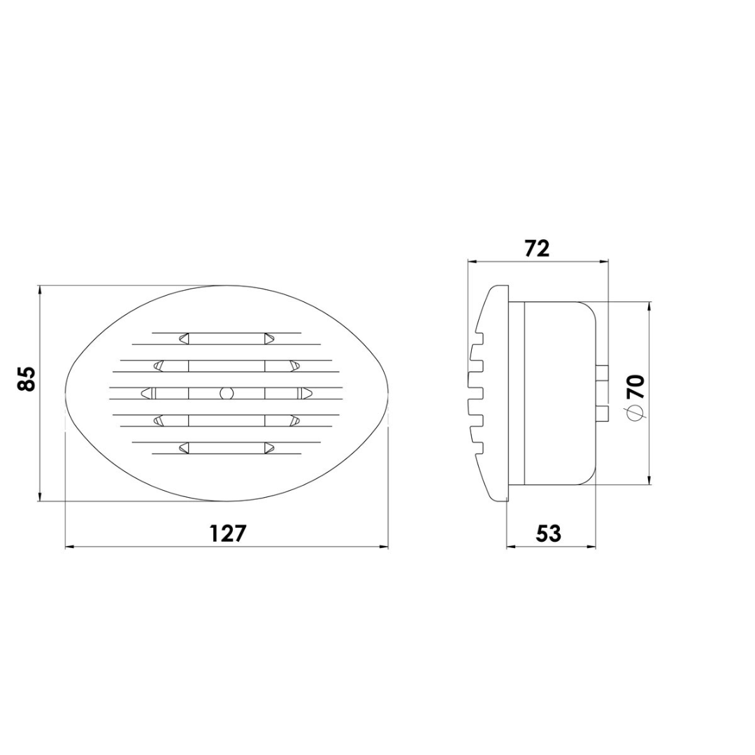 Tromba elettrica tonda ad incasso 12V