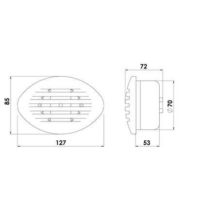 12V round flush-mounted electric horn