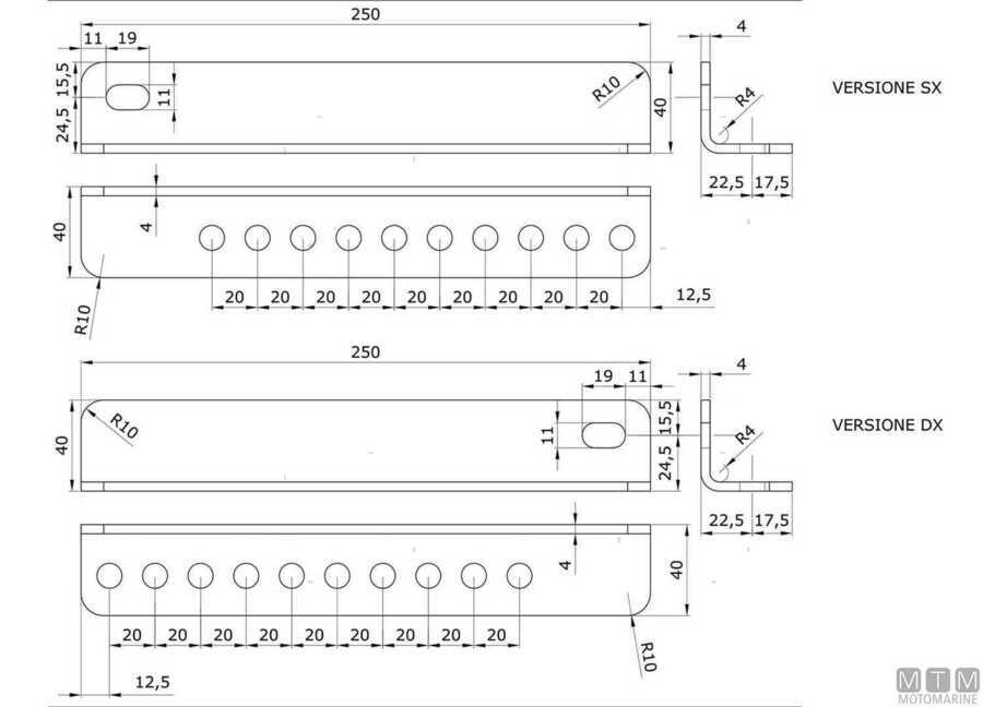 Staffe regolabili per rullo centrale