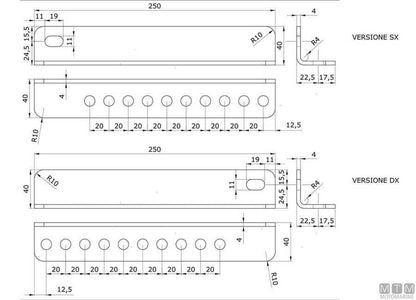 Staffe regolabili per rullo centrale