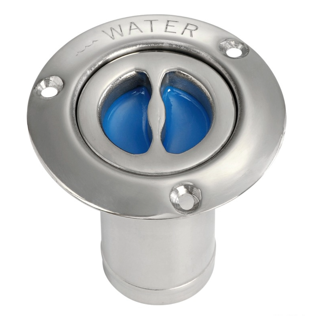 Stainless steel water filler cap Ø 38 mm straight