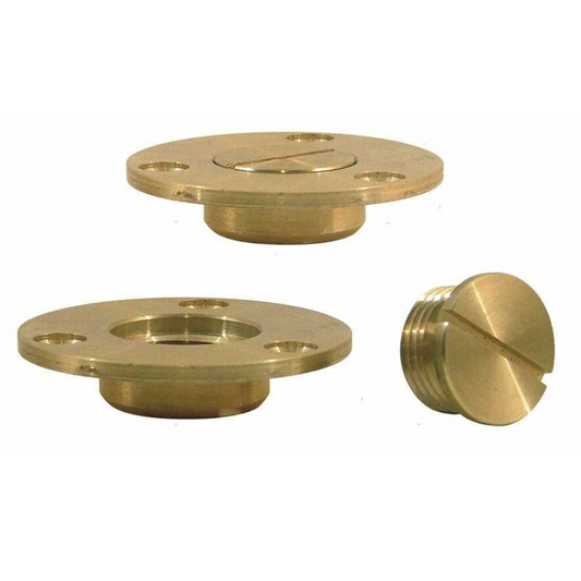 Tappo di scarico a filo 3/4" in ottone Ø 55 mm