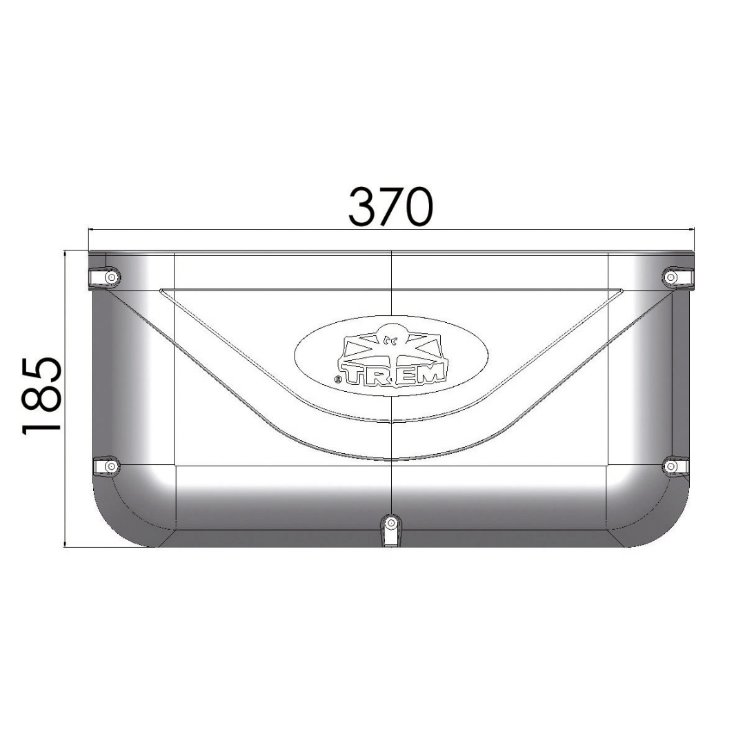 Tasca portaoggetti a parete rigida in Abs 370 x 185 mm
