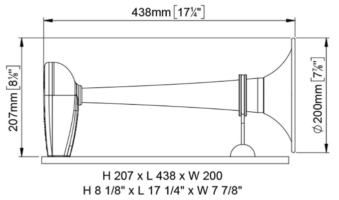 Tromba a compressione omologata cromata