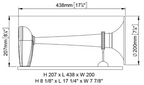 Tromba a compressione omologata cromata