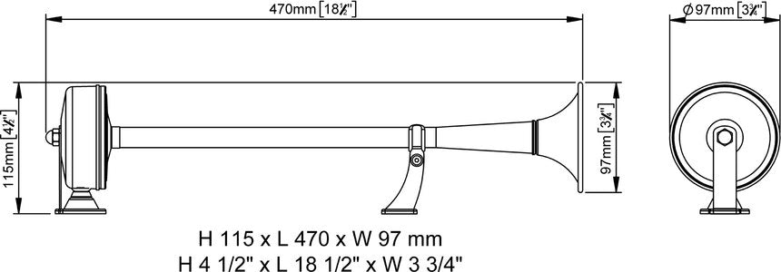 Coppia trombe elettromagnetiche in acciaio inox EMX1/2